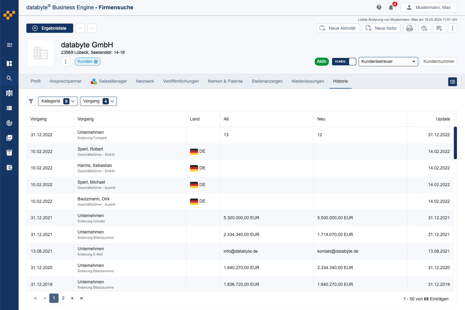 databyte Sales-Trigger Benachrichtigungen