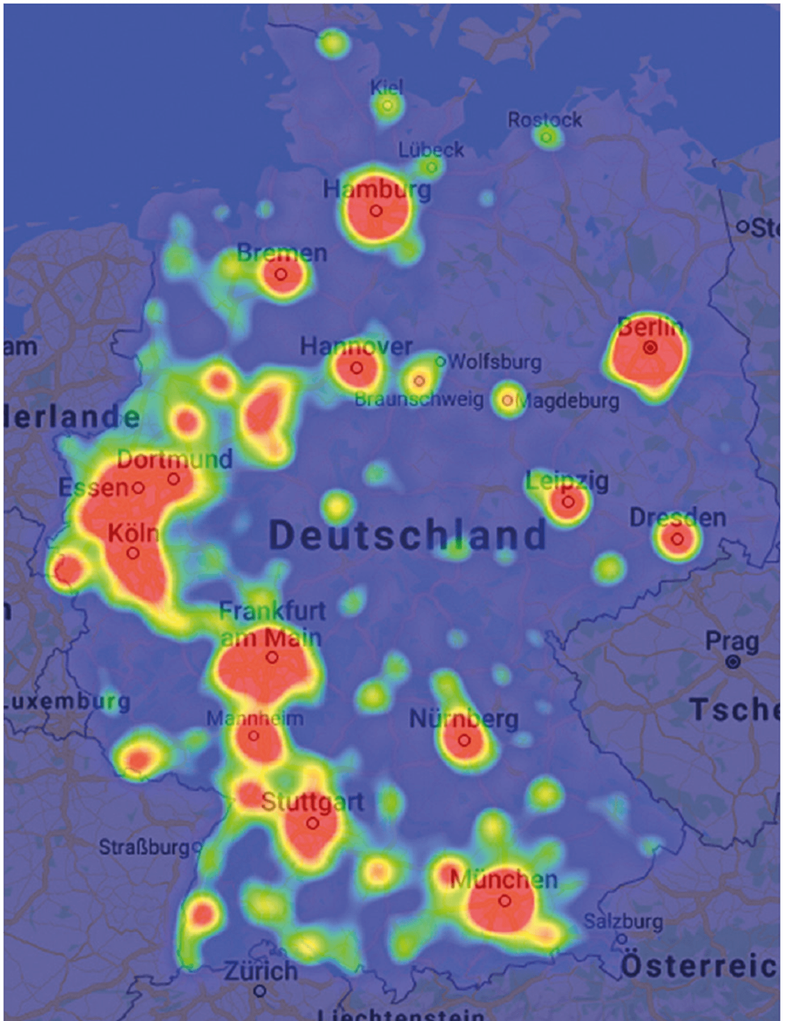 Neukundenpotenziale sind mit der Heatmap leicht ersichtlich